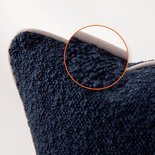 Image of Amazon Basics Boucle Throw Pillow Covers for Couch, Living Room, Home Decor with Hidden Zipper, Blue, 18x18in, Pack of 2
