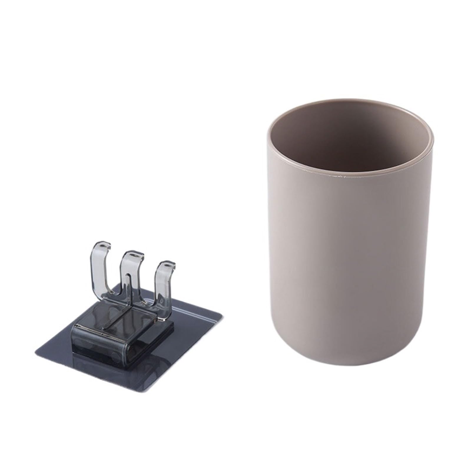 1pcs 300ml Mouthwash Cup & Wall Sticker Toothbrush Holder, Plastic Bathroom Storage Organizer(With Coffe Cup)