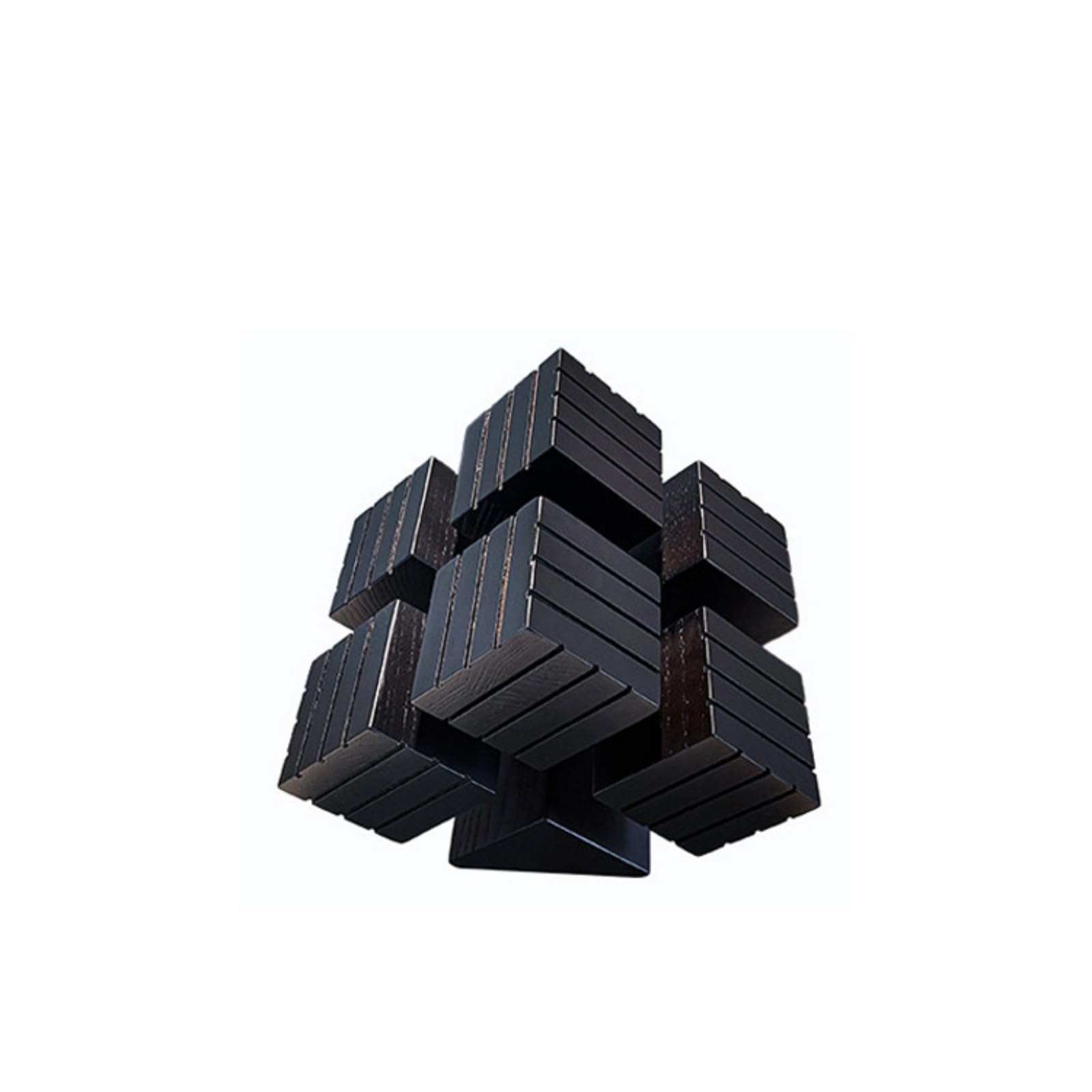 Escultura Geométrica Cubo Geométrico Escultura Geométrica Mesa Moderno Figura Cúbica para Estantería, Oficina, Recibidor, Negro