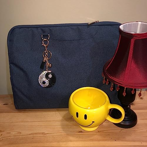 Popfizzy Bling Yin Yang Keychain Accessories for Women, Rhinestone Bag Charms, Yin Yang Gifts for Women and Girls3