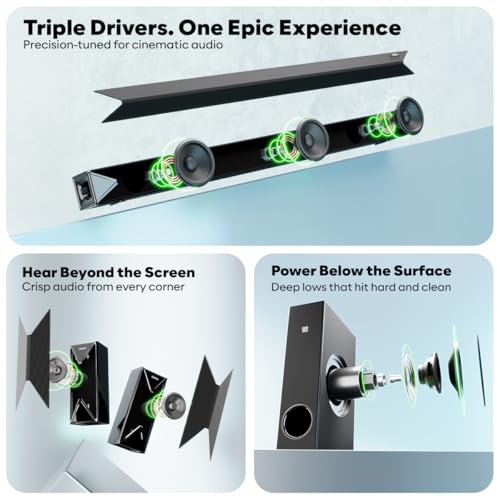 Image of GOVO GoSurround 955 Pro |320W Sound bar, True 5.1 Channel Home Theatre, Mega subwoofer, HDMI, Opt, AUX, USB & Bluetooth, 3 Equalizer Modes, Stylish Remote & LED Display (Black)