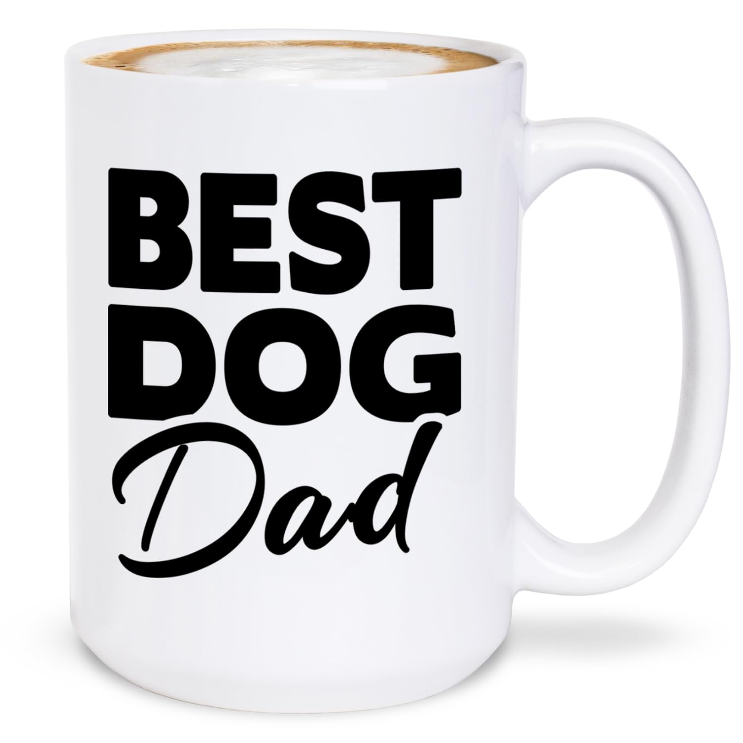shop4ever Best Dog Dad Ceramic Coffee Mug Tea Cup Gift for Dog Lover 15 oz White