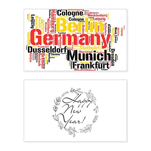 Tarjeta de felicitación de año nuevo con mapa de Alemania de diseño exclusivo