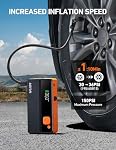 AstroAI M12-F 6000A Jump Starter with Air Compressor, Car Battery Booster Pack (All Gas & 10.0 L Diesel) with 150PSI Tire Inflator, 10 Protections, for 12V Cars, Motorcycles, SUV