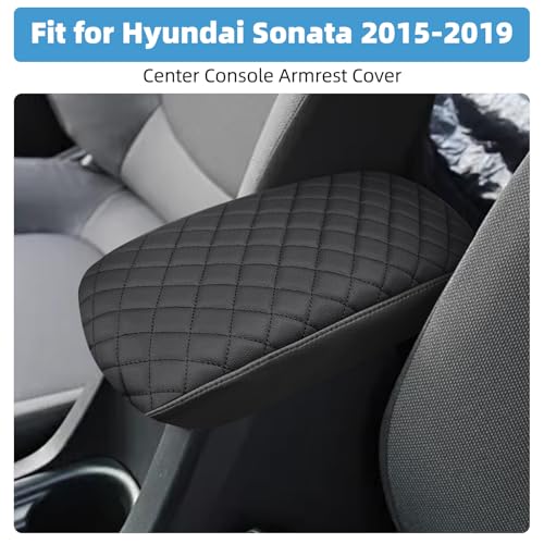 Image of Center Console Armrest Cover for Hyundai Sonata 2015 2016 2017 2018 2019 Fully Covered Anti-Scratch Protector Interior Accessories