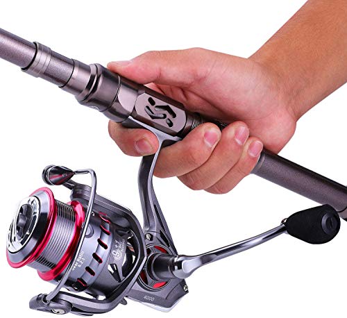 Sougayilang Teleskop-Angelrute - 24 Tonnen Kohlefaser, CNC-gefräster Rollenhalter, bequemer Eva-Griff, Reise-Angelrute… – Bild 7