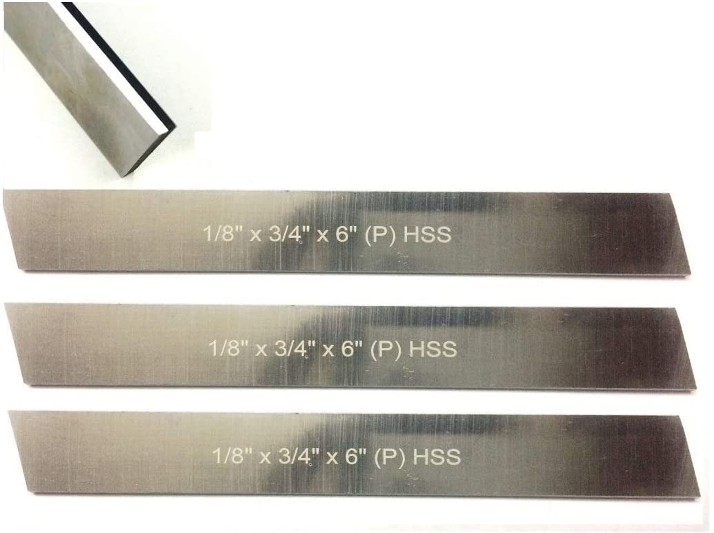 Lame trapézoïdale HSS pour tour et porte-outil lot de 3 pièces rectifiées 1/8x1/4x6 pouces