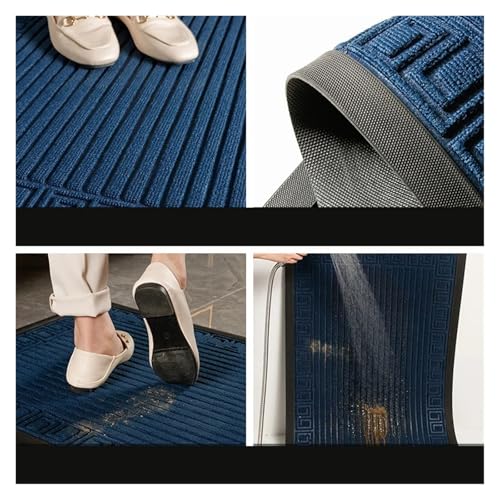 Tapis d'entrée intérieur en caoutchouc gris 40x60cm robuste