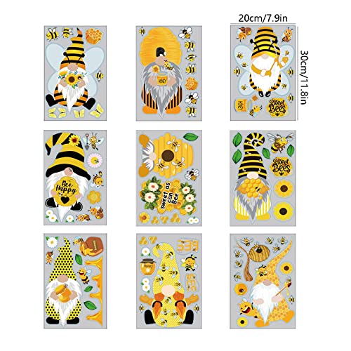 9 adesivi gnomo d'ape girasole barattolo a d'ape