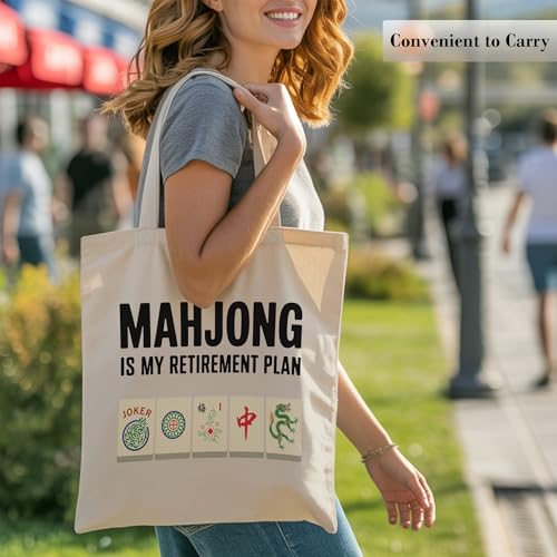 Bolsa Tote para mujeres Mahjong Gifts reutilizable de lona miniatura 2