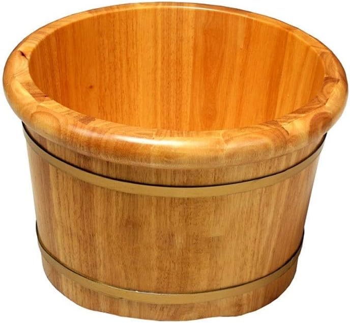 Wooden Foot Bath Bucket, Foot Soaking Bathtub, Foot Spa Bucket, Foot Bath Basin, Oak Solid Wood Foot Soaker Barrel Bucket Super Easy to Use Full Moon Es