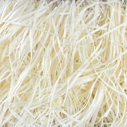 Qcdou Shredded Tissue Paper for Gift Boxes White 100g Shredded Paper for Hampers Soft to the Touch for Hamper Filling and DIY Gift Packaging Filler for Birthday Christmas Wedding