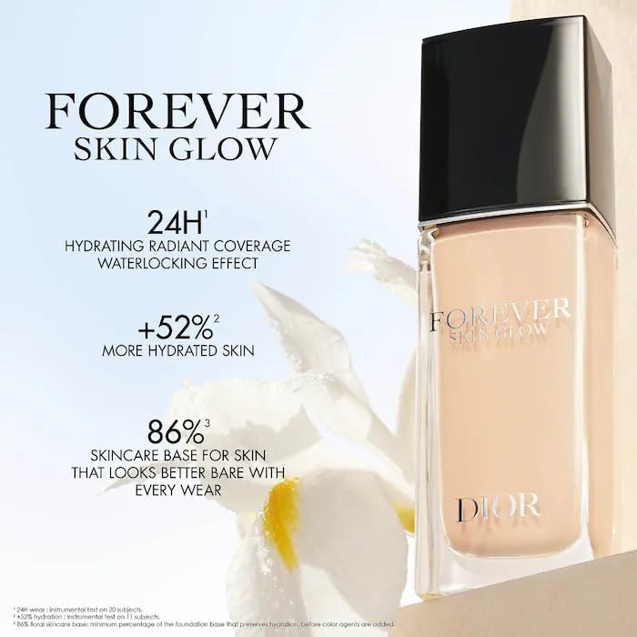 Miniatura 3 de Christian Dior Dior Forever Skin Glow - Base hidratante SPF 15 (2W Warm), 1.01 onzas líquidas (paquete de 1)