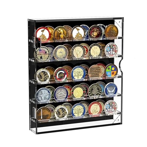 Caja organizadora acrílica para monedas 5 capas blanca miniatura 5