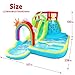 WELLFUNTIME Inflatable Water Double Slides Park with Blower, Bouncy Castle with Rainbow Water Curtain, with Shooting and Rock Climbing