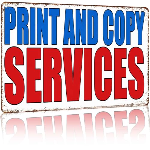 Print and Copy Services Aluminum Metal Sign 8 x 12 Inch