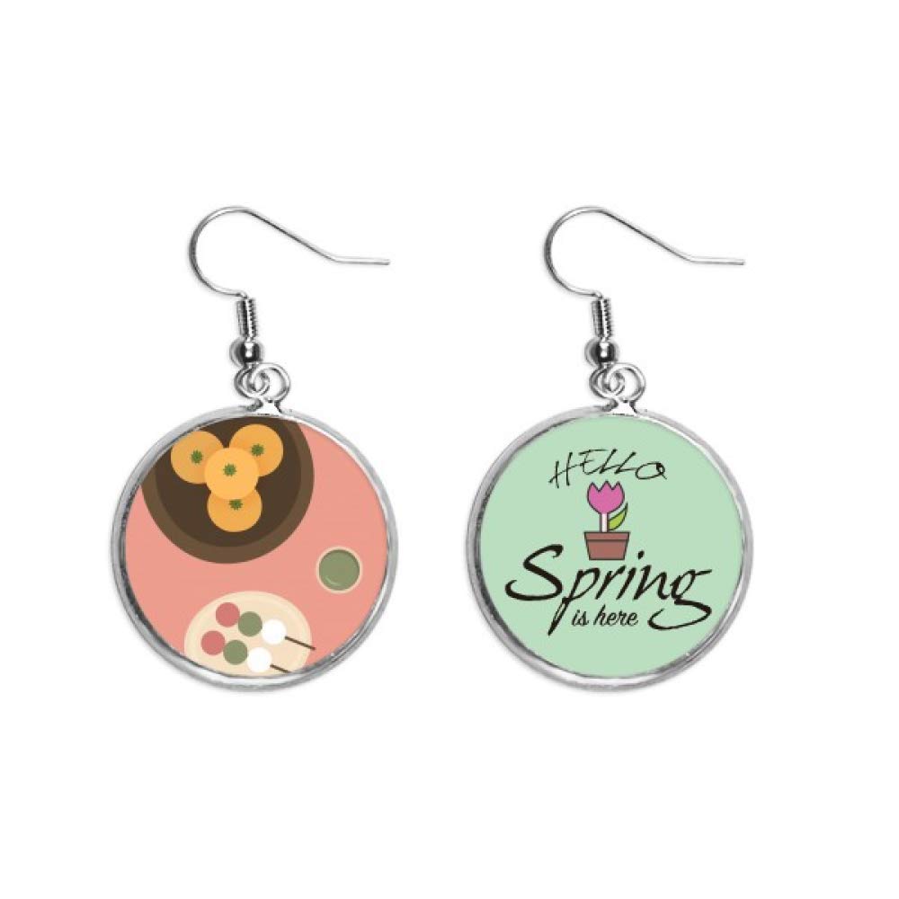 Pendientes de primavera de comida japonesa y originales joyas con colgante decorativo 5