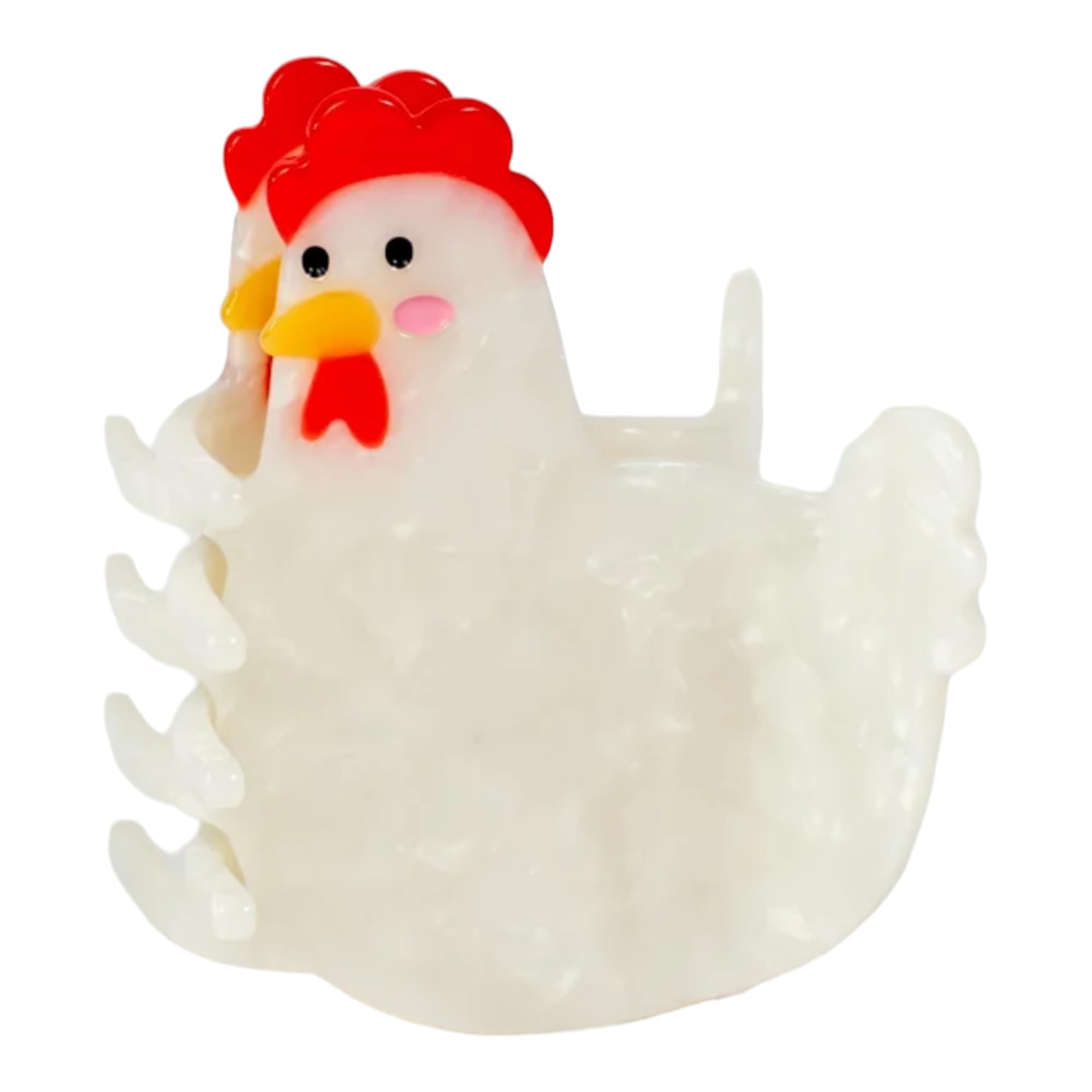 White Chicken Hair Claw Clip - Perfect for Easter gifting!