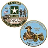 250th Anniversary U.S. Armed Forces Commemorative Coin - Patriotic Military Collectible with Engraved Service Branch Insignia，Patriotic Marine Corps Collectible (Army)