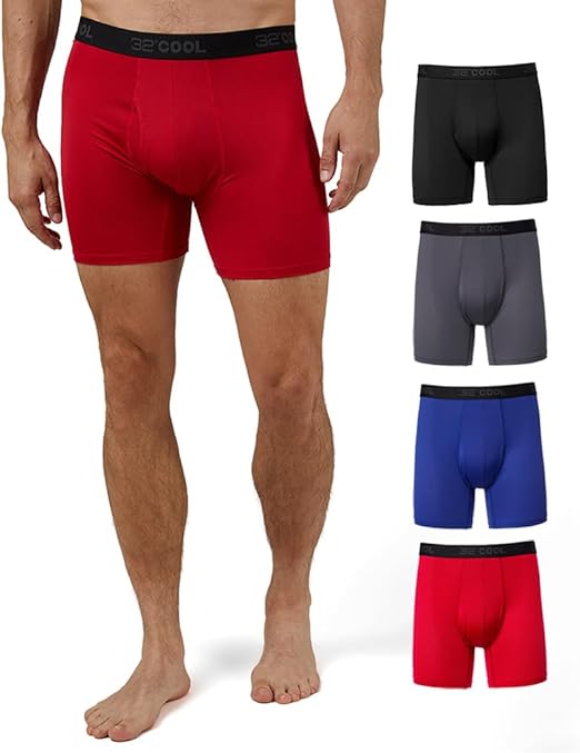 32º DEGREES Mens 4-Pack Active Mesh Quick Dry Performance Boxer Brief