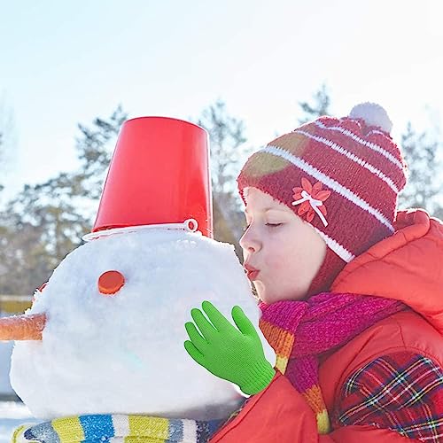 Image of 6 Pairs Kids Gloves Winter Toddler Gloves Full Fingers Knit Gloves Children Stretchy Warm Gloves Bulk for Girls Boys