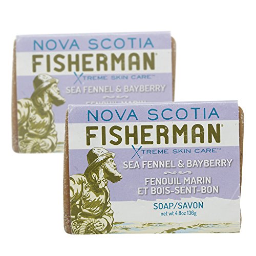 Nova Scotia Fisherman - Hand Poured Soap, All Natural, with Nova Scotia Sea Kelp, Cruelty-Free, Vegan Friendly, Plant-Based Body Care (Sea Fennel and Bayberry, 4.8 oz, Pack of 2)