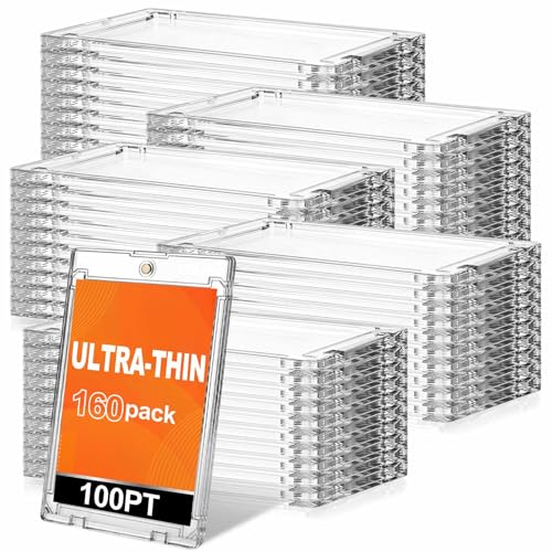 SATINIOR 100 Pt 160 Pcs 55 Pt Ultra-thin Magnetic Card Holder Clear