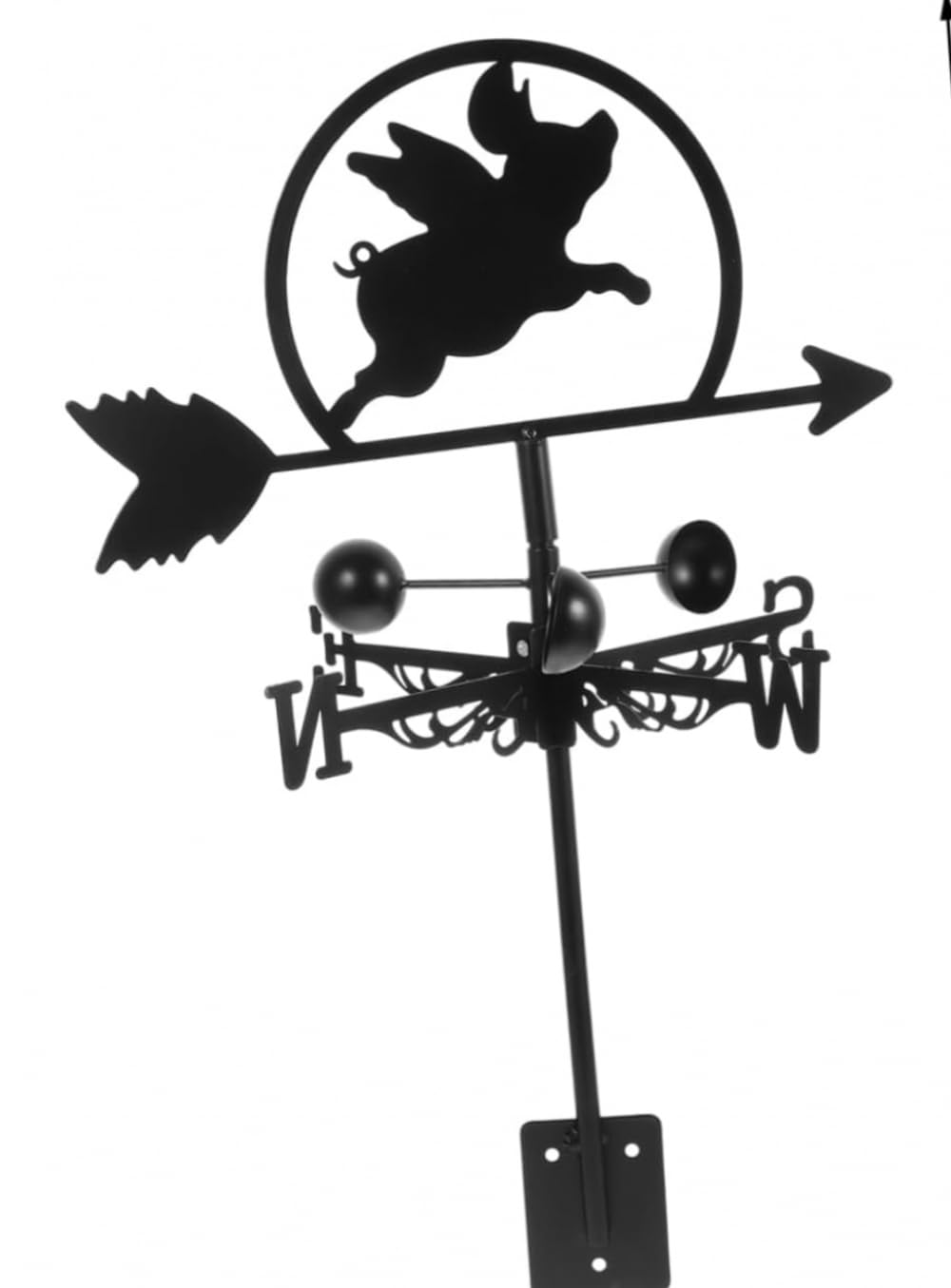 TAXXII Wind Vane Indicator Lawn Weathervane Ornament Yard Decor Metal Direction Weather Vanes for Roof Garden Ornaments Iron Circled