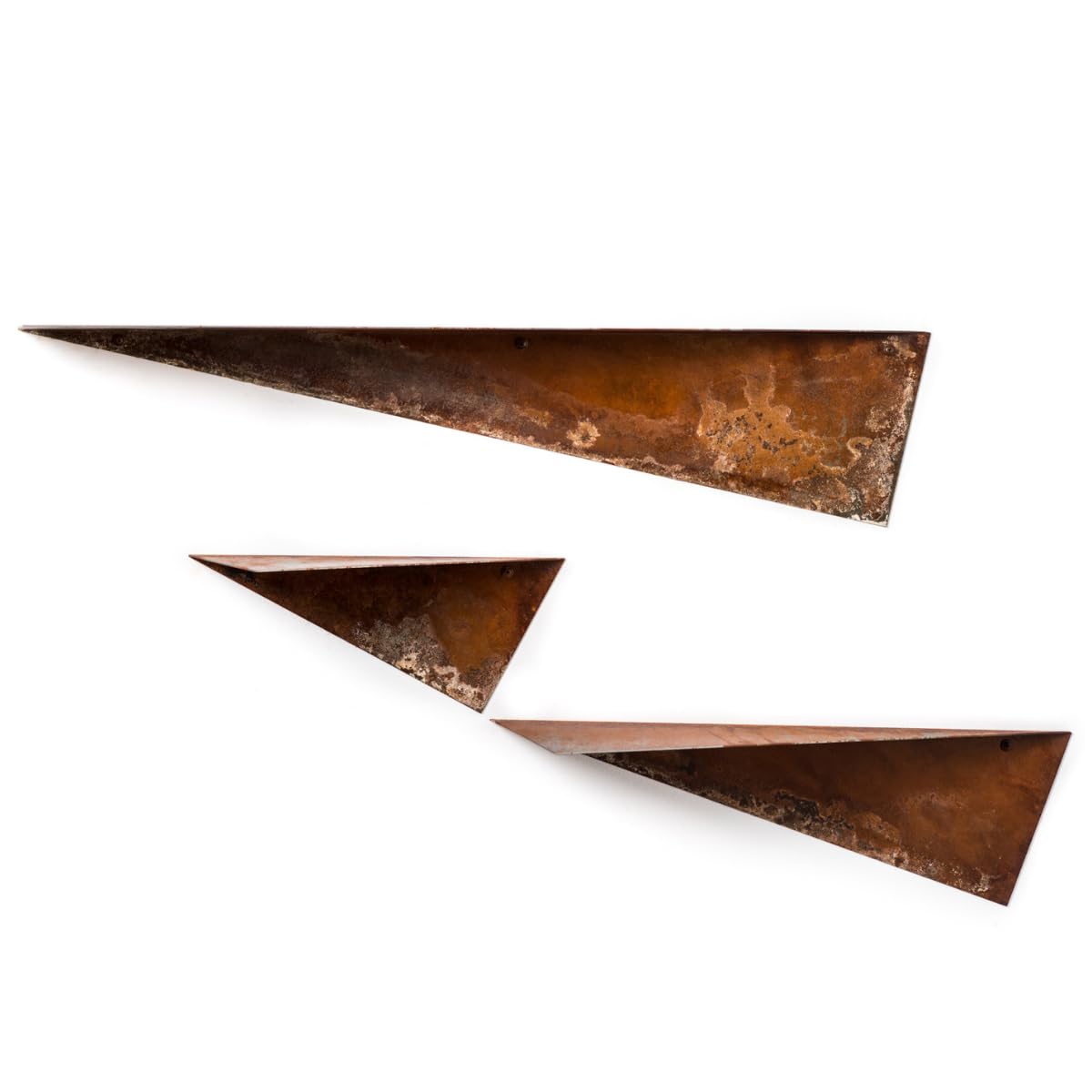EWART WOODS Estante flotante de metal para colgar en la pared, estante de baño, oficina, estantería de pared, soporte rústico montado en la pared (juego de los 3 tamaños)