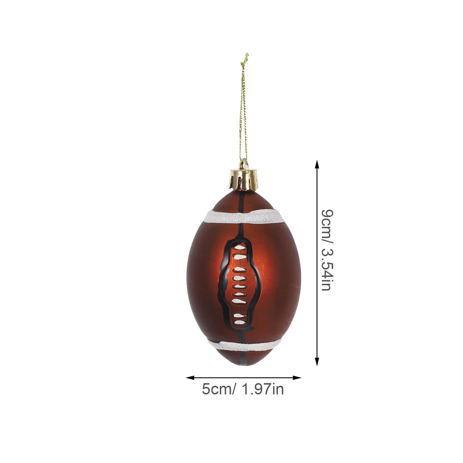 PACKOVE Rugby 6cm Große 6 Stück aus Bruchsicherem Kunststoff Weihnachtskugeln Christbaumkugeln für Weihnachtsbaum und Hochzeitsdekoration