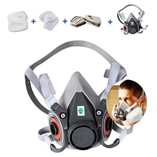 7 in 1 Half Facepiece Reusable 6200 Respirator Suit for 6200 Gas Spray Painting Protection Respirator (1-PACK, Medium)