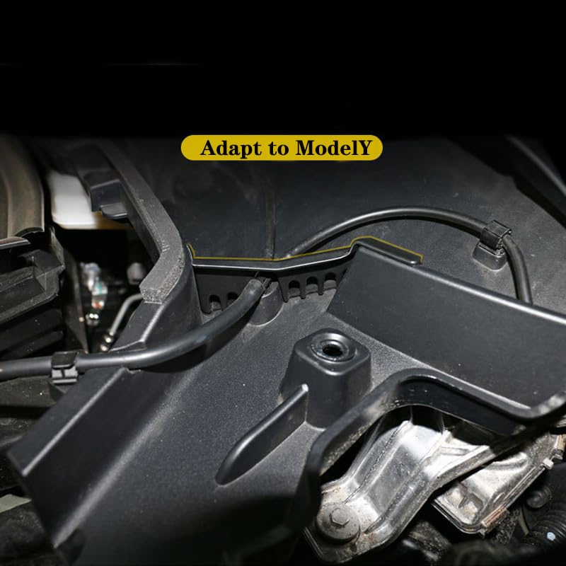Image of Tesla Model Y engine hood water deflector, front luggage compartment water grille channel 2021, 2022, 2023, 2024 Model Y accessories, essential for Tesla Y owners (1 set)