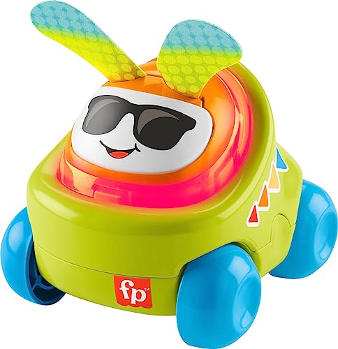 Image of Fisher-Price Baby Learning Toy DJ Buggy Push-Along Car with Lights & Music for Developmental Play Infants Ages 9+ Months