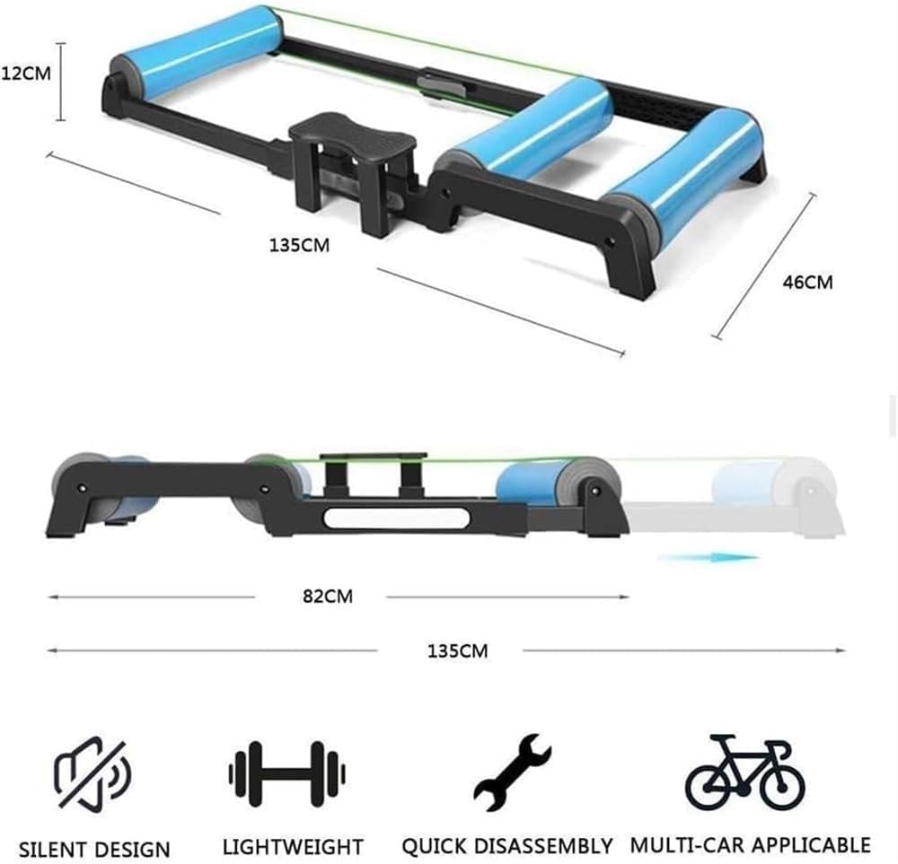 Home Bicycle Folding Rollers, Professional Indoor Bike Parabolic Roller, Adjustble Bike Trainers for 24""-29"" Mountain Bike and 700C Road Bike