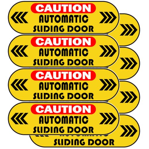 TOTOMO 8 adesivi di avvertimento per porte scorrevoli automatiche, 12,7 x 3,8 cm, per porte in vetro su entrambi i lati, per auto, furgoni, SUV, taxi, Uber Lyft, Rideshare