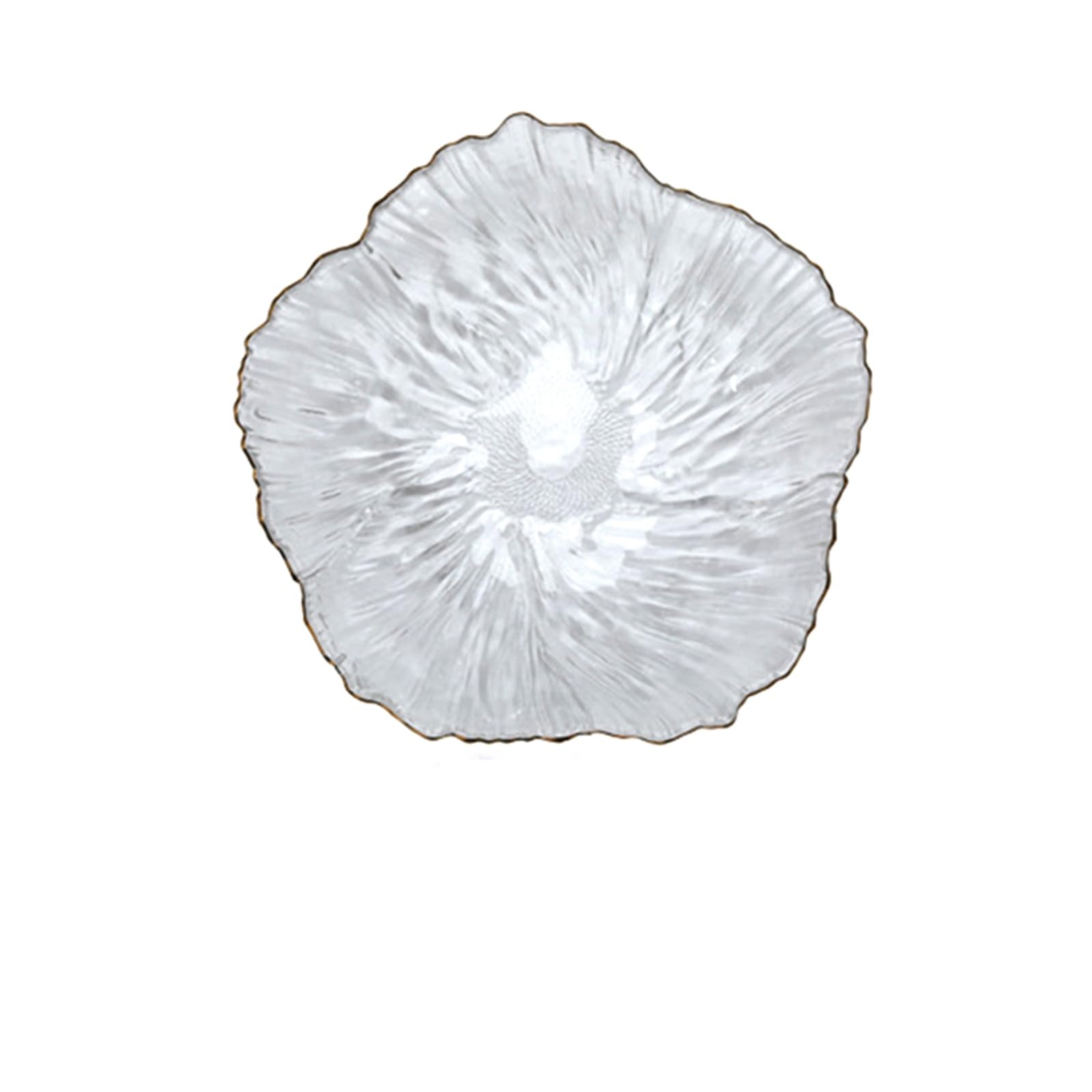 soulnioi Glass Fruit Plate, Flower Shape Crystal Dinner Plate