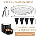 Air Fryer Racks, Cooling Racks for Cooking and Baking 8 inch,Round Stackable Rack with Spare Clip and Silicone Feet, Stainless Steel Kitchen Household, Fit all 4.2QT - 5.8QT Air Fryer