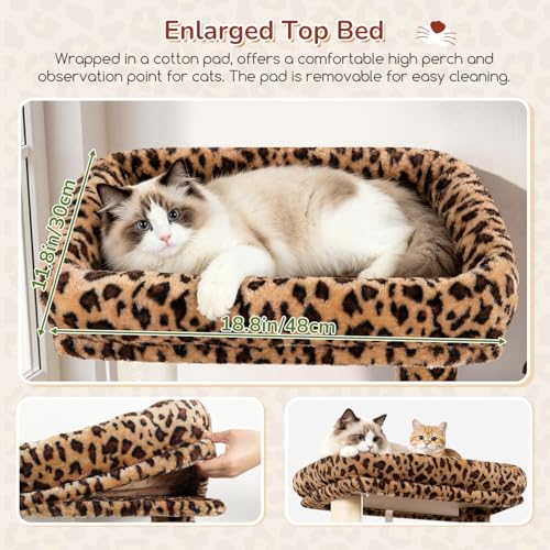 Large Wooden Cat Tree for Indoor Cats with Scratching Posts & Cozy Condos - Image 3