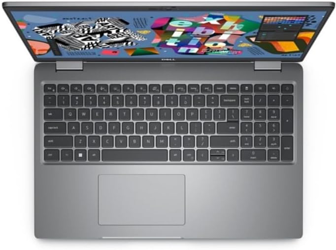 De dalt a baix view of Dell Precision 3581 keyboard and screen