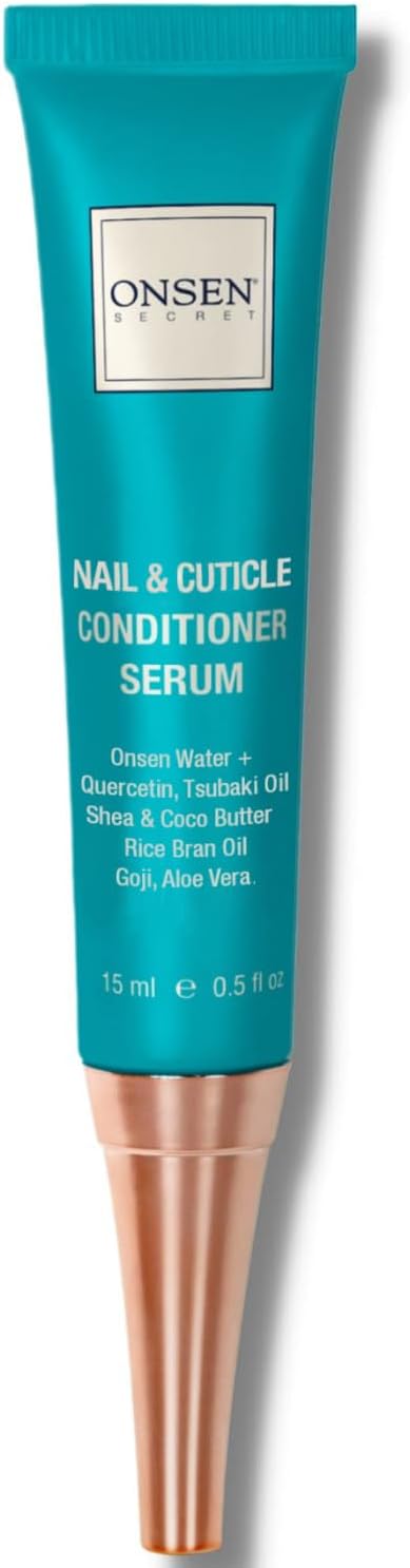 Onsen Nail & Cuticle Cream Treatment w/Japanese Tsubaki, Jojoba & Lavender Oil, Shea Butter - Strengthens Nails, Softens Cuticles - Daily Repair Care - 15ml