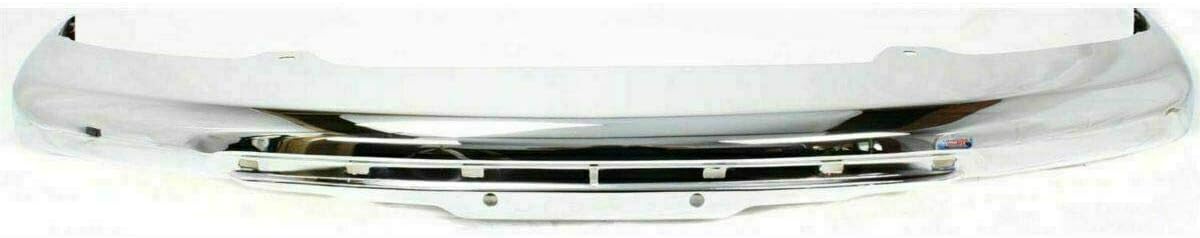 Front Bumper Impact Bar Chrome Steel with Brackets + Lower Valance with Tow Hook Holes without Fog Light Holes For 2004-2012 Chevrolet Colorado GMC Canyon Direct Replacement