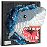 Shark Animal 3D Wall Art Micro Mini Building Blocks Set for Adults, Unique Home Wall Decor or Table Display, No Compatible with Lego, Ideal Birthday Christmas Toy Gift for Teens (2166 PCS)