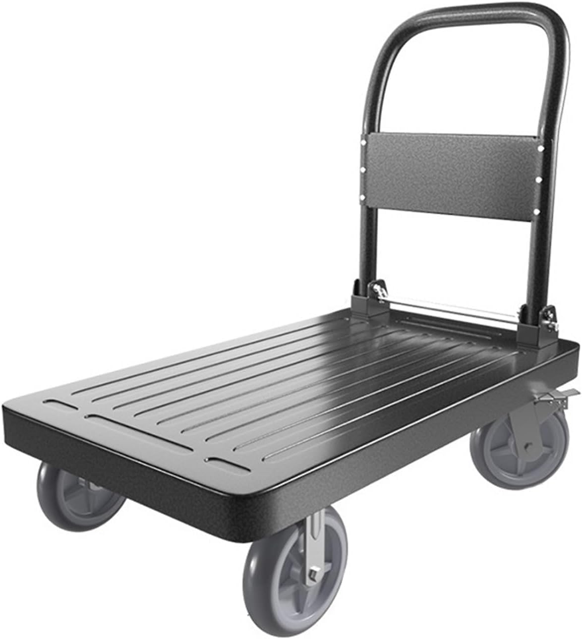 Foldable Push Cart - Multifunctional Trolley with 8-inch Rubber Wheels for Luggage, Shopping, and Heavy Loads - Portable Hand Truck for Easy Transport