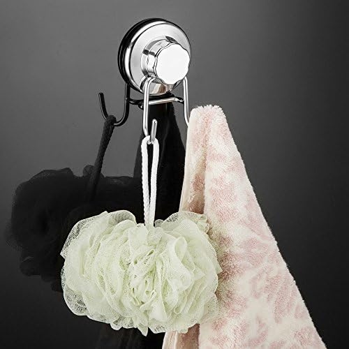 SANNO Suction Cup Hook Holder Super Power Vacumn Suction Bath Hook for Towel Robe Bathroom Kitchen Shower Bath Rustproof Stainless Steel,Set of 3