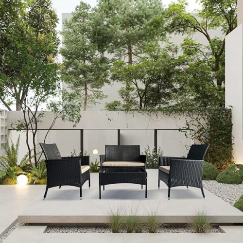 4-Piece-Patio-Furniture-Set-Sectional-Table-Chair-Wicker-Sofa-with-Armrest-Chair-Loveseat-and-Rattan-Side-Table-Outdoor-Conversation-Sets-for-Garden-Lawn-Pool-or-Backyard-CoffeeBeige