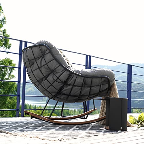 Grand Patio Living Room Rocking Chair, Comfy Reading Sofa, Modern Cozy Lounge Rocker With Cushion For Bedroom, Dorm, Corner, Porch, Gray #TOP3