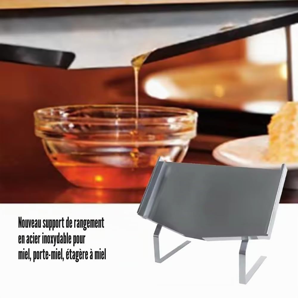 Support en Nid D'abeille,Support D'écran à Cadre en Nid D'abeillePrésentoir en Nid d'abeille,avec Coupe-Rayons et 10 Boîtes–Hauteur Réglable,45×26cm–Pour Apiculture, Restaurants, Boulangeries et Cafés