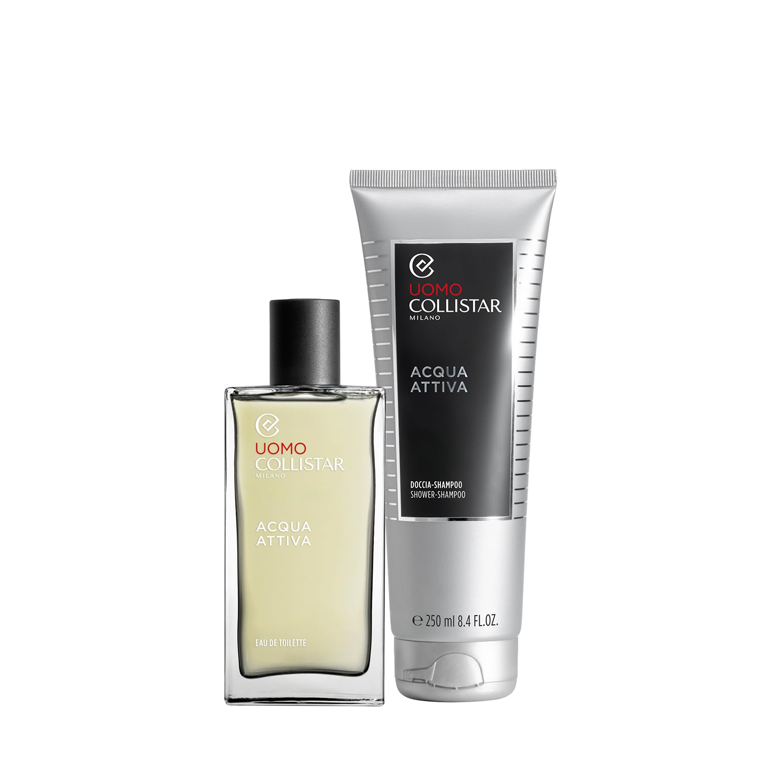 Collistar Cofanetto Regalo Uomo Acqua Attiva Profumo Eau De Toilette 100 ml + Doccia Shampoo 250 ml, Set Uomo Fresco ed Energizzante
