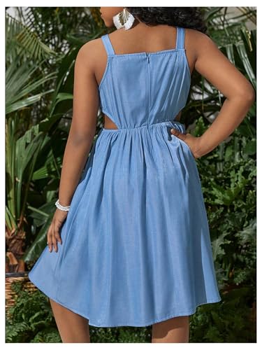 Floerns Girl's 3D Floral Short Dress Cut Out Sleeveless Flared Swing Summer Dresses3