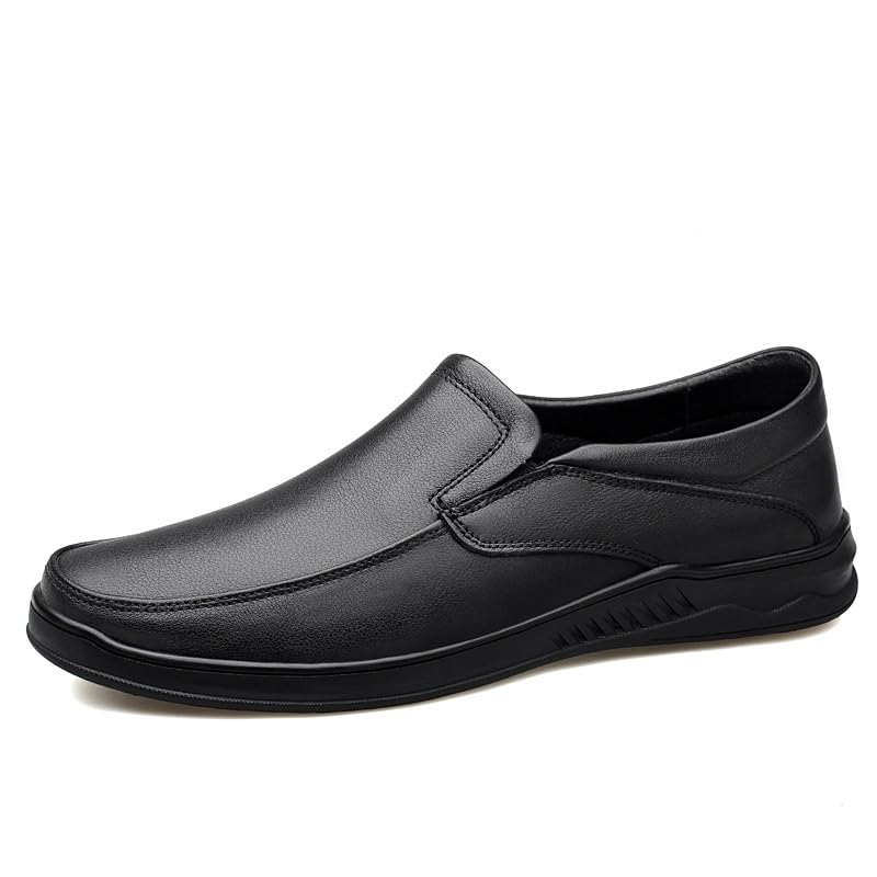 Men's Loafers Solid Color Leather Round Toe Loafer Shoes Slip Resistant Flexible Comfortable Walking Slip-on2